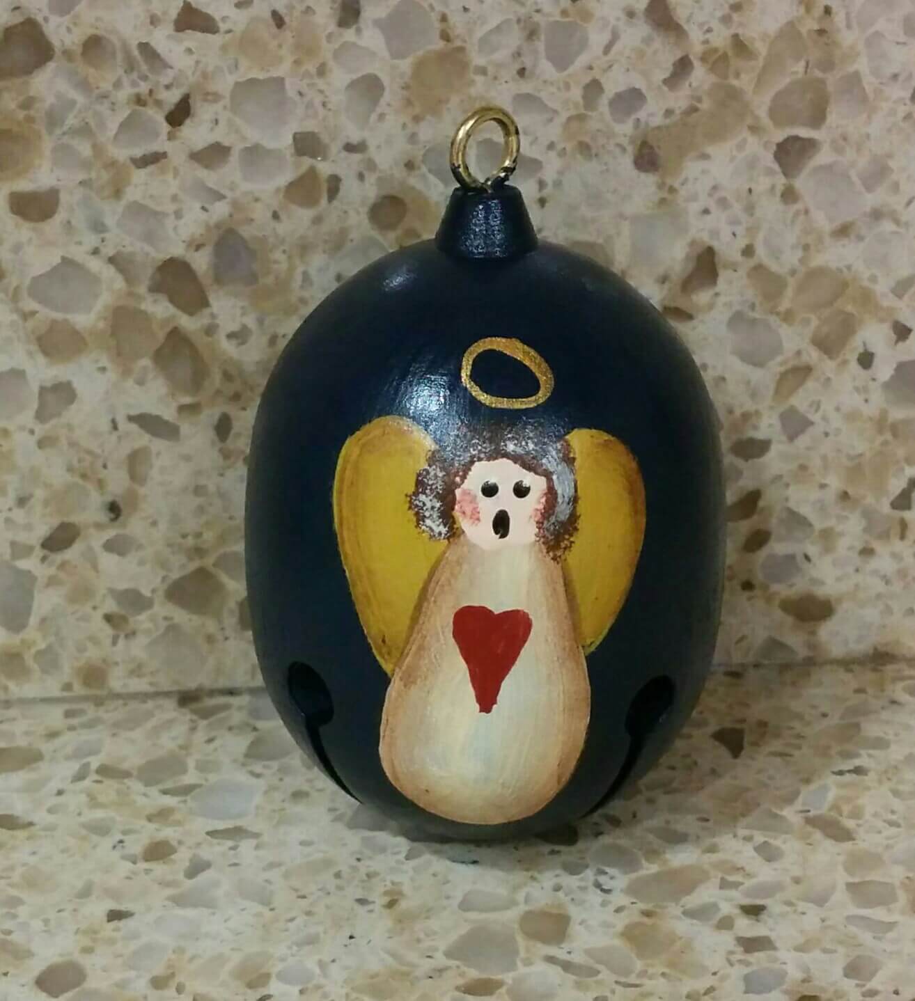 Animal Bell Hanging  Hand Carved Painted Wooden Decor Christmas